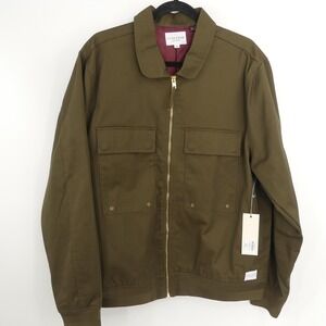 Five Four Lennox Jacket Men's XL Olive Green Zip Front Utility Pockets Casual